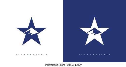 Unique and modern mountain star logo design