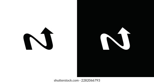 Unique and modern N arrow logo design 