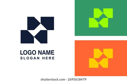 Unique and modern N logo template