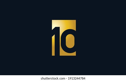 Unique Modern Number 10 Logo