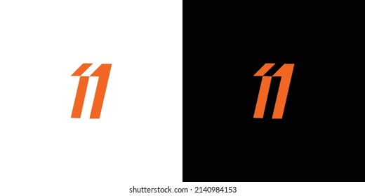 Unique And Modern Number 11 Logo Design