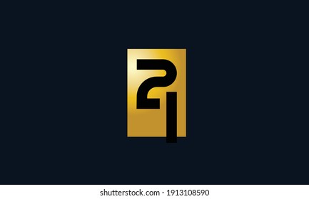 Unique Modern Number 21 Logo