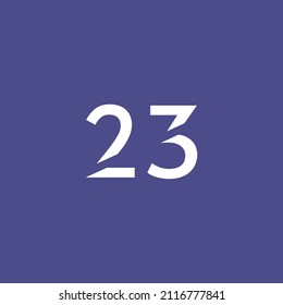 Unique Modern Number 23 Logo