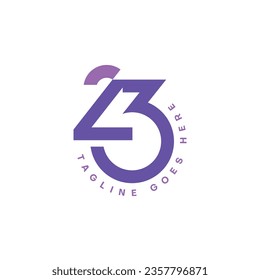 Unique Modern Number 23 Logo Design, aniversary, wedding, reunion, summit, vector logo design template