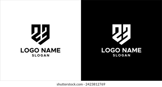 Unique modern number 23 vector logo