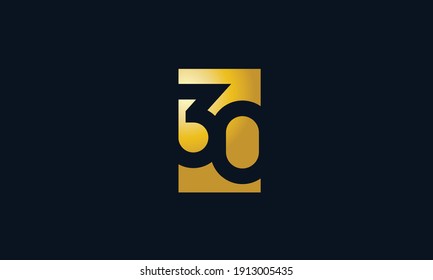 Unique Modern Number 30 Logo