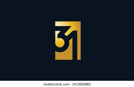 Unique Modern Number 31 Logo