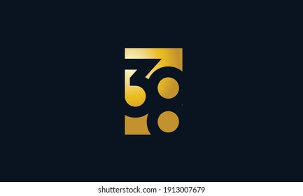 Unique Modern Number 38 Logo