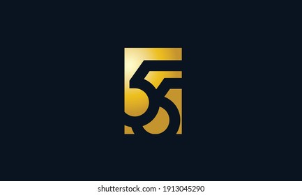 Unique Modern Number 55 Logo