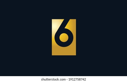 Unique Modern Number 6 Logo