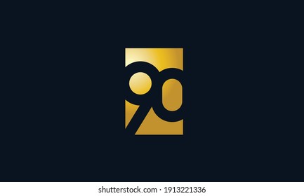 Unique Modern Number 90 Logo