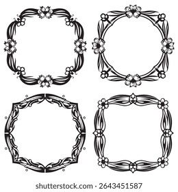 Unique Modern and Ornate Vintage Decorative Floral Border Vector Collection
