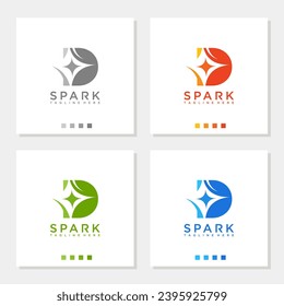 Unique and modern P spark logo design editable