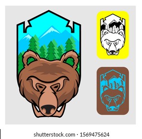 an unique modern and simple bear logos
