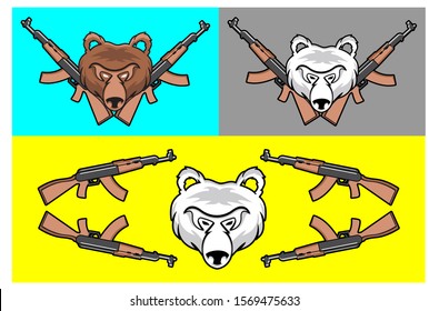 an unique modern and simple bear logos