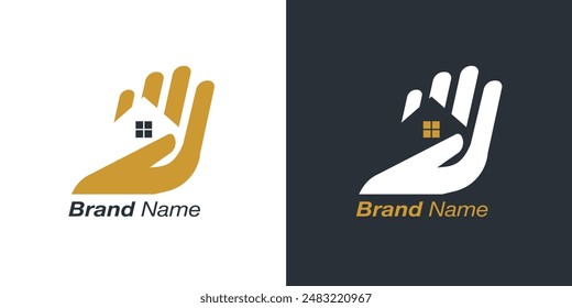 Einzigartiges, modernes, schlichtes und kreatives Design des Immobilien-Logos, Vektorgrafik
