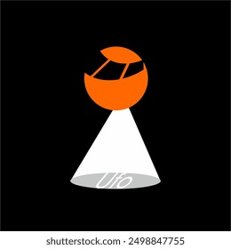 Unique, modern, simple UFO logo design.
