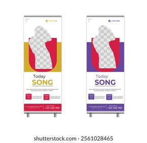 Unique Modern Song Today Roll-up Banner Template