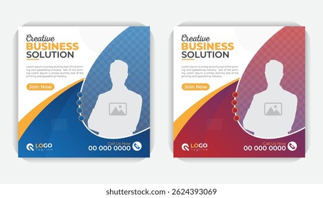 Unique and modern square web banner for social media post template design