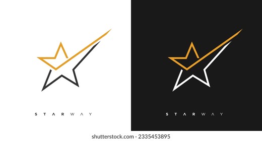 Unique and modern star way logo design