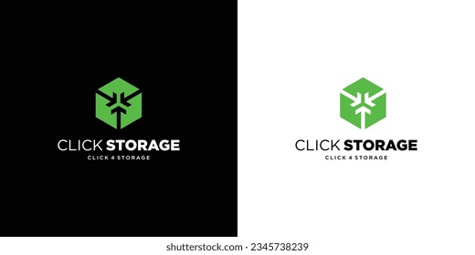 Diseño de logotipo de clic de almacenamiento único y moderno