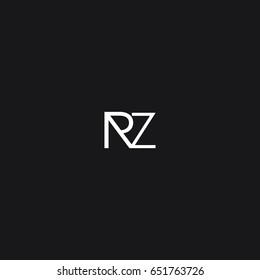Unique modern stylish clean minimal fashion brand black and white color ZR R Z initial based letter icon logo.