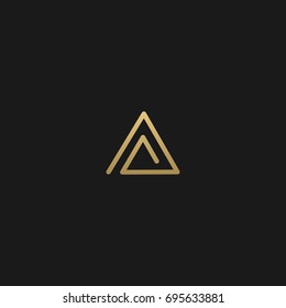 Unique modern stylish creative connected sports brands black and gold color AC CA A C initail based letter icon logo.
