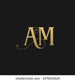 Unique modern stylish geometric pattern AM initial based letter icon logo