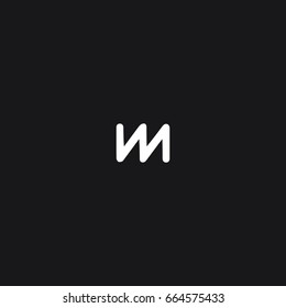 Unique modern stylish unusual connected sports brands black and white color V M initial based letter icon logo.