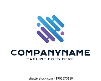 A Unique Modern Tech Business Logo Or Icon Using Combined And Structured Rounded Line And Circle