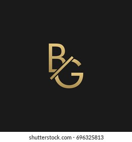 Unique modern trendy creative minimal fashion brands black and gold color BG GB B G initial base letter icon logo.