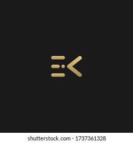 Unique modern trendy EK initial based letter icon logo   