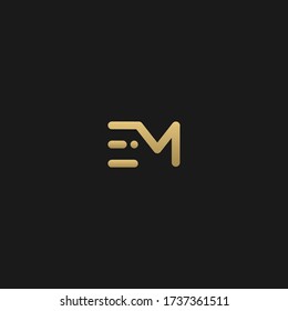 Unique modern trendy EM initial based letter icon logo   