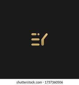 Unique modern trendy EY initial based letter icon logo   