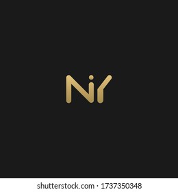 Unique modern trendy NY initial based letter icon logo   