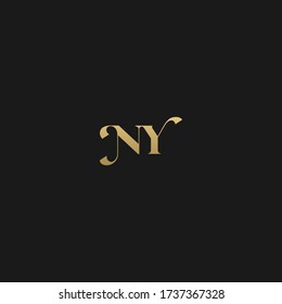 Unique modern trendy NY initial based letter icon logo   
