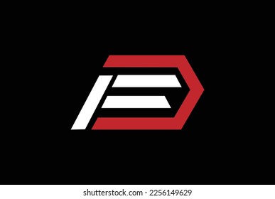 Unique modern trendy speedy sports brands white and red color DF FD D F initial based letter icon logo.