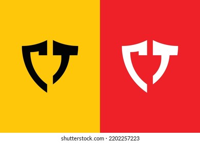 Diseño de logotipo único y moderno de dos letras CT o TC