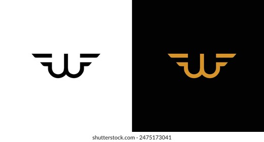  Unique and modern  W  wing logo design