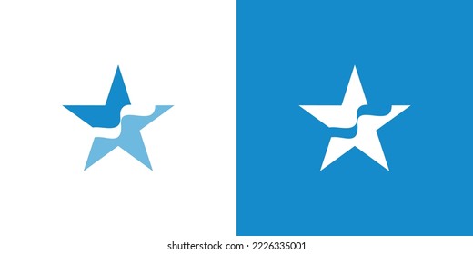 Diseño único y moderno del logotipo de la estrella ondulada 5
