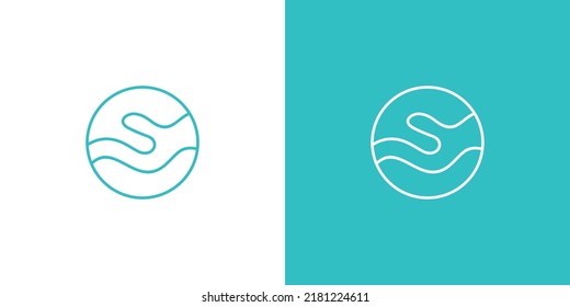 Unique and modern wavy initial letter S logo design
