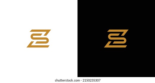 Diseño del logotipo de las iniciales ZS únicas y modernas 