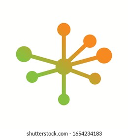 Unique Molecular Structure Vector Glyph Icon