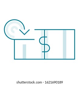 Unique money back icon, illustration, vector
