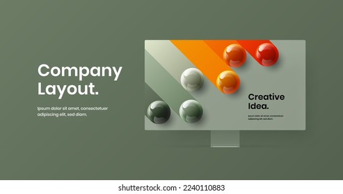 Unique monitor mockup site illustration. Abstract web banner vector design concept.