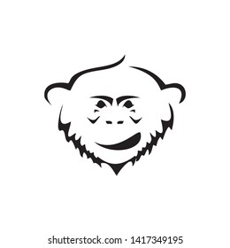 unique monkey head logo icon vector