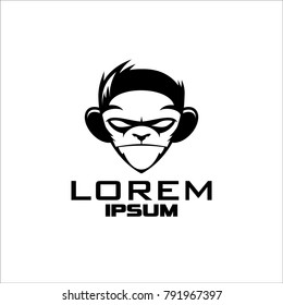 Unique Monkey Head Vector Logo Template Stock Vector (Royalty Free ...