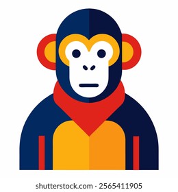 Unique monkey icon vector colorful on white background