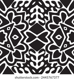 Unique monochrome seamless abstract pattern concept, vector illustration for fabric or clothing patterns