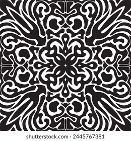 Unique monochrome seamless abstract pattern concept, vector illustration for fabric or clothing patterns
